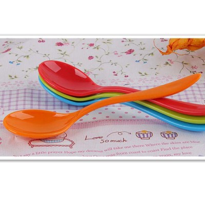 LULA 4 pcs Colorful Plastic Spoon for Tea Sauce Soup