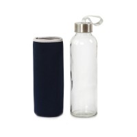 Promotional Custom Glass Water Bottle with Metal Stainless Steel Lid