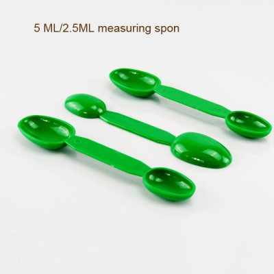 LULA Logo Branding 2.5ml 5ml Double End Reusable Plastic Measuring Spoon for Powder and Liquid