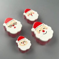 LULA Merry Christmas Good Quality New Style Plastic Cartoon 4pcs Snack Food Container Storage Set