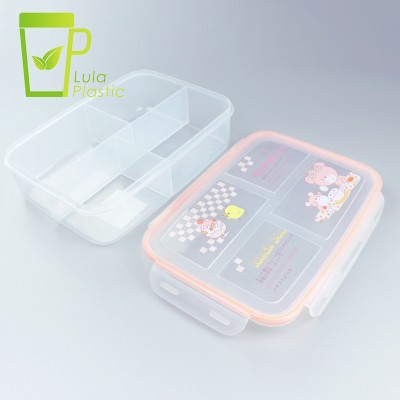 LULA BPA FREE 4 Grids 1900ML Plastic Lunch Boxes with Lid Free BPA Wholesale